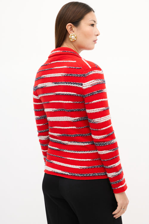 Chanel SS 2020 Red 
Multi Cashmere Striped Cardigan