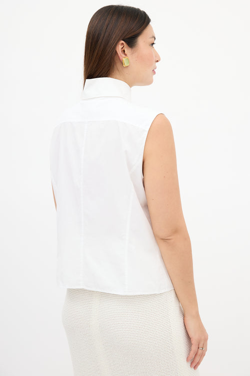 Chanel Fall 2004 White Sleeveless Shirt