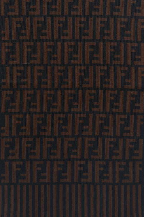 Fendi Black 
Brown Zucca Monogram Scarf