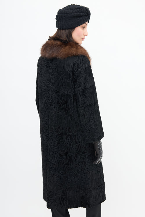 Dior X Holt Renfrew Vintage Black Textured Fur Coat