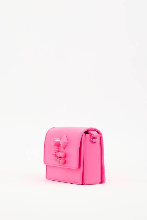 Christian Louboutin Neon Pink Leather Carasky Bag