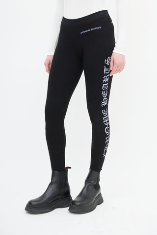 Chrome Hearts Black Script Printed Cropped Legging