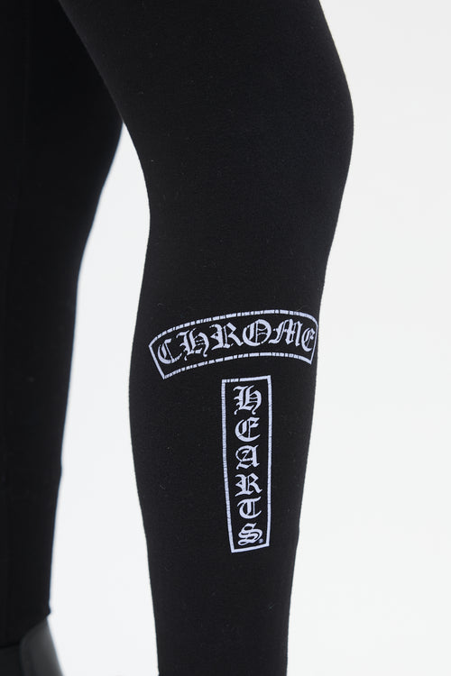 Chrome Hearts Black Script Printed Cropped Legging