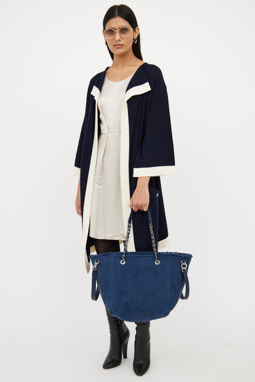 2020 Navy Double Face Deauville Tote Bag