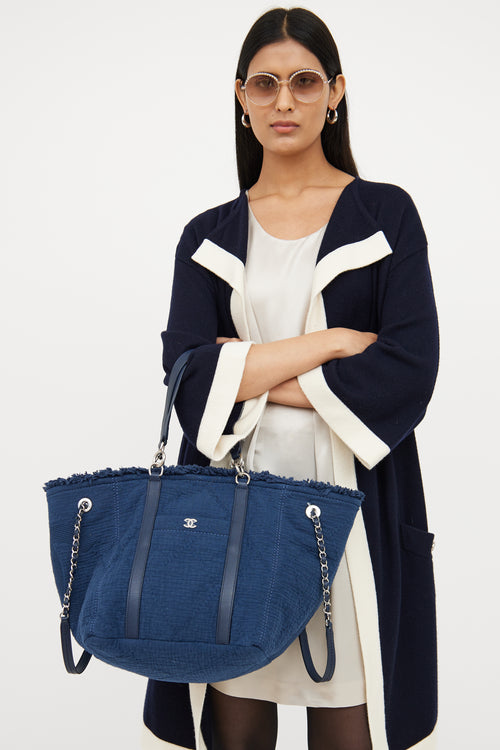 2020 Navy Double Face Deauville Tote Bag