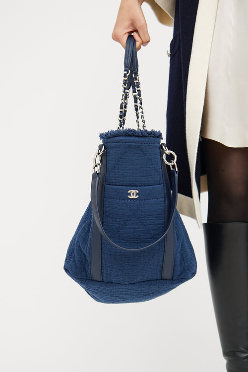 2020 Navy Double Face Deauville Tote Bag