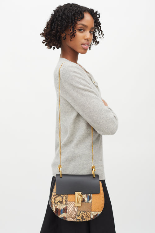 Chloé Black 
Multi Embossed Leather Small Drew Crossbody Bag