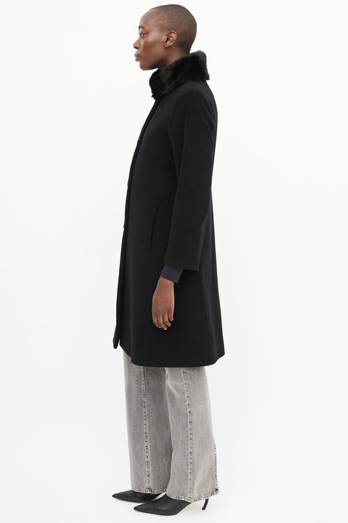 Cinzia Rocca Black Cashmere 
Wool Coat