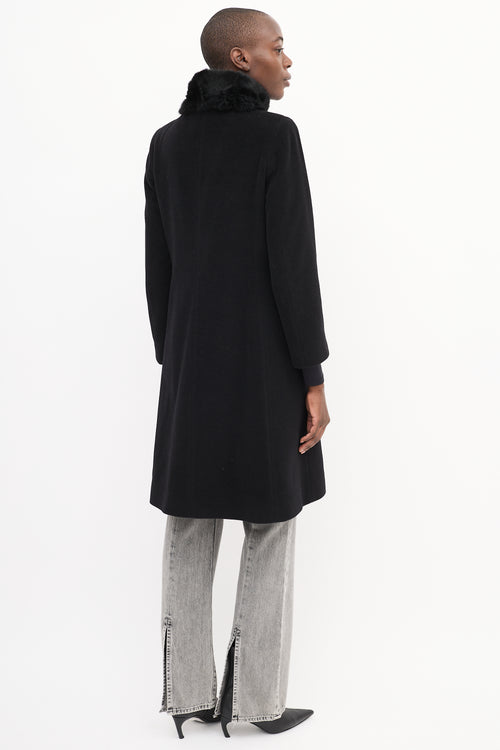 Cinzia Rocca Black Cashmere 
Wool Coat