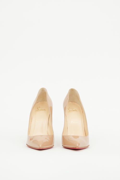 Christian Louboutin Beige Patent Pigalle Follies Pump