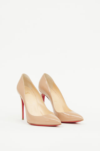 Christian Louboutin Beige Patent Pigalle Follies Pump