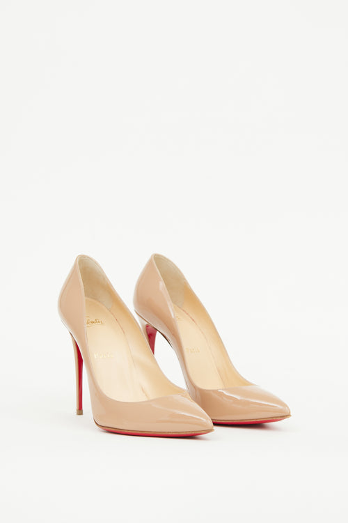 Christian Louboutin Beige Patent Pigalle Follies Pump