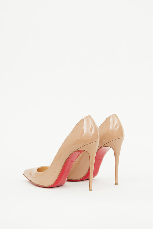 Christian Louboutin Beige Patent Pigalle Follies Pump