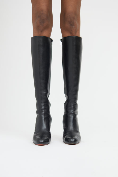 Christian Louboutin Black Leather Botalili Boot