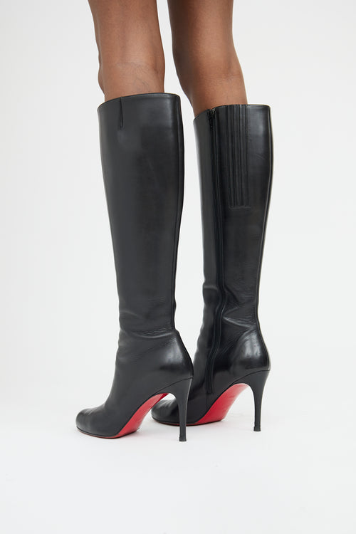 Christian Louboutin Black Leather Botalili Boot