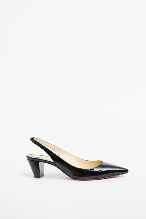 Christian Louboutin Black Patent Slingback Pump