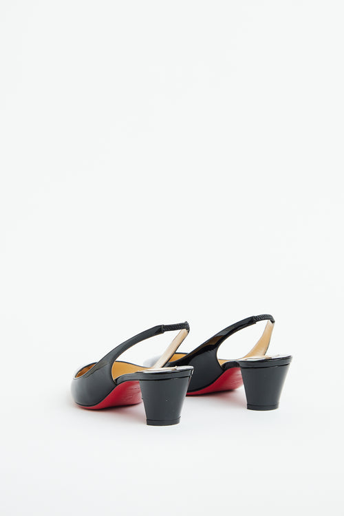 Christian Louboutin Black Patent Slingback Pump