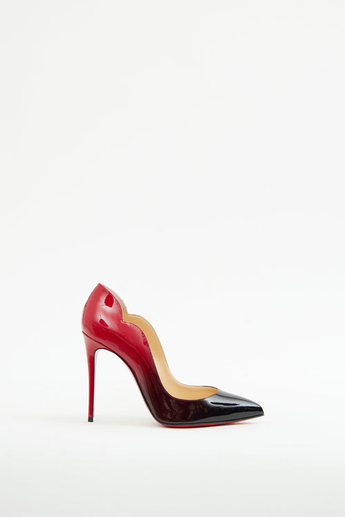 Christian Louboutin Black 
Red Hot Chick 100 Pump