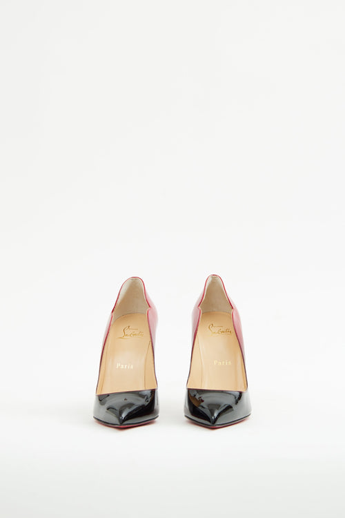 Christian Louboutin Black 
Red Hot Chick 100 Pump