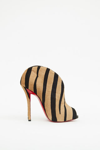 Christian Louboutin Brown Print Calfhair Booties