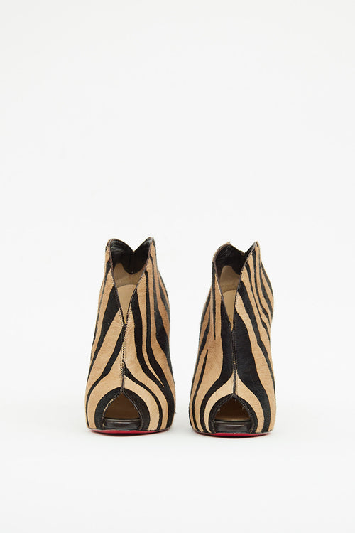 Christian Louboutin Brown Print Calfhair Booties