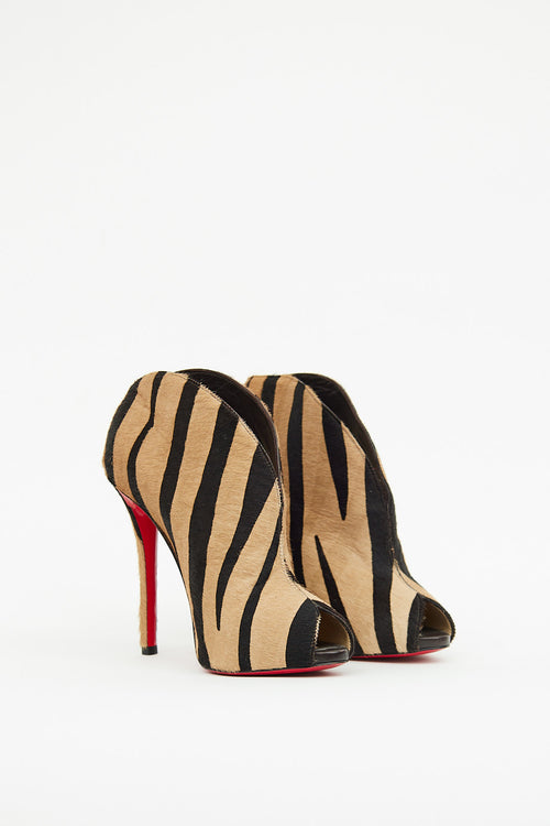 Christian Louboutin Brown Print Calfhair Booties