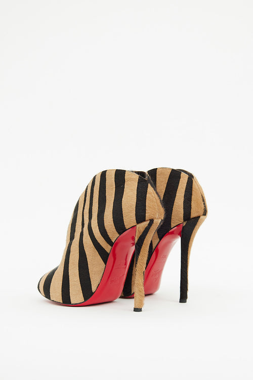 Christian Louboutin Brown Print Calfhair Booties