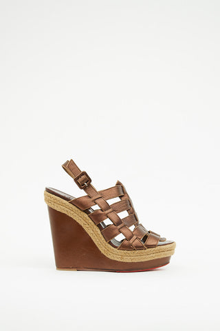 Christian Louboutin Bronze Caged Wedge Sandal