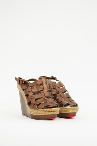 Christian Louboutin Bronze Caged Wedge Sandal