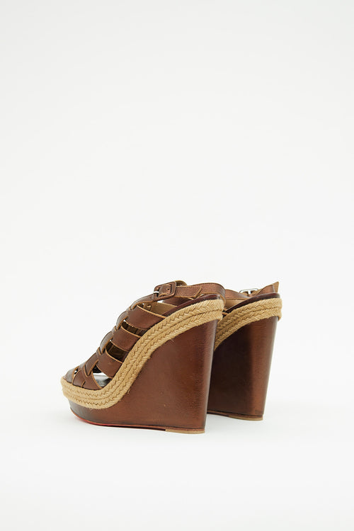 Christian Louboutin Bronze Caged Wedge Sandal