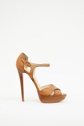 Christian Louboutin Brown Crossover Sandal