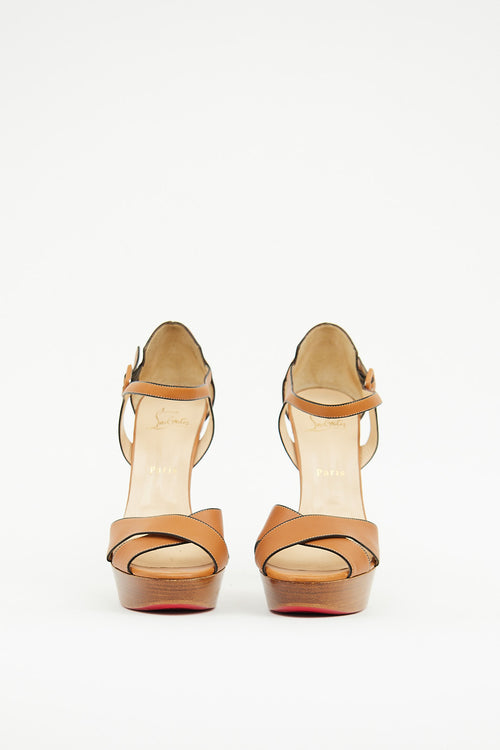 Christian Louboutin Brown Crossover Sandal