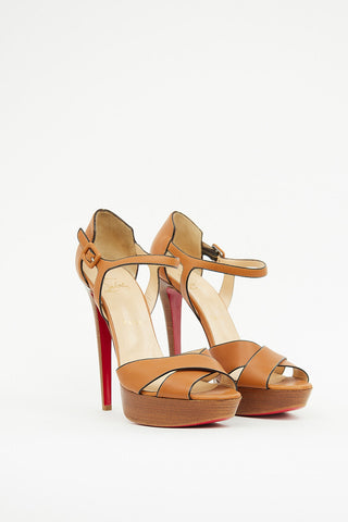 Christian Louboutin Brown Crossover Sandal