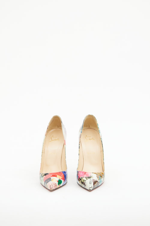 Christian Louboutin Cream Multi Colour Printed Pump