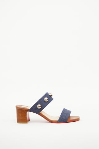 Denim 
Silver-Tone Simple Bille Sandal Christian Louboutin