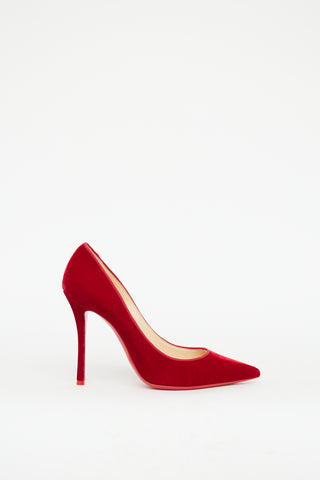 Christian Louboutin Red Velvet  Pump