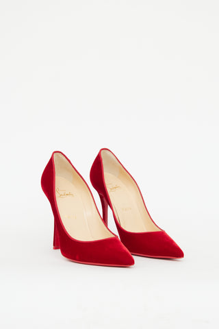 Christian Louboutin Red Velvet  Pump