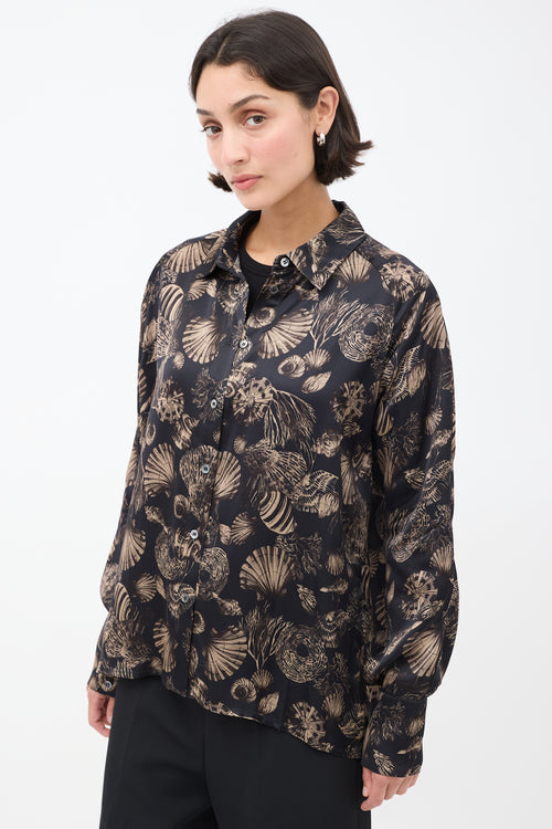 CO Navy 
Brown Seashell Printed Shirt