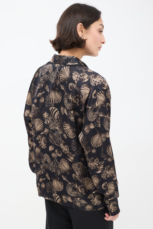 CO Navy 
Brown Seashell Printed Shirt