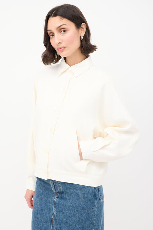 CO Cream Wool Two Pocket Button Up Jacket