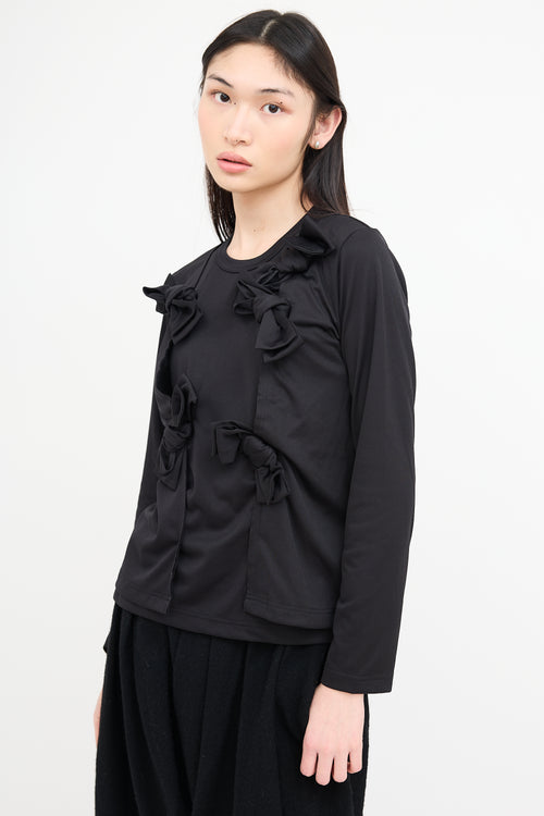 Comme des Garçons Black Long Sleeve Bow Top