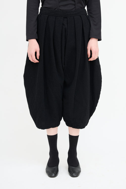 Comme des Garçons Black Wool Pleated Drop Seat Trouser