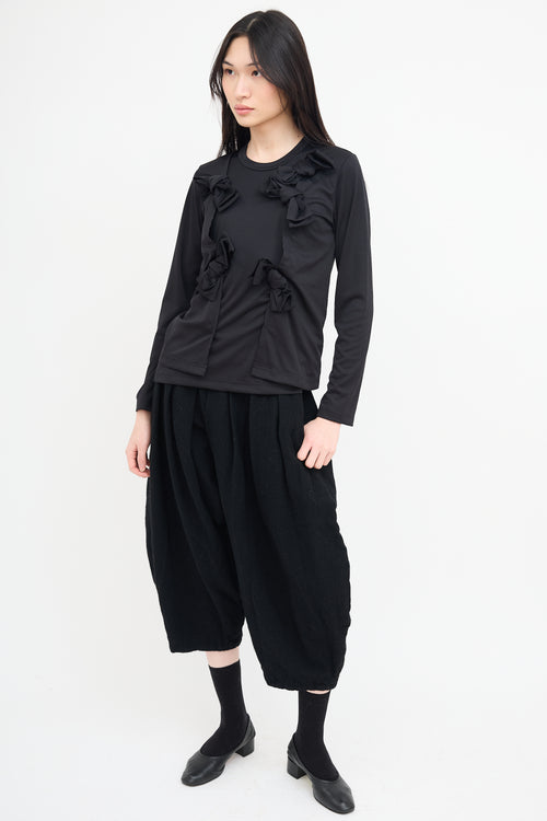 Comme des Garçons Black Wool Pleated Drop Seat Trouser