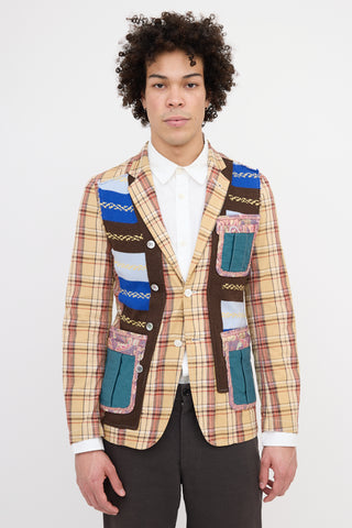 Comme des Garçons Homme Plus Plaid Patchwork Blazer