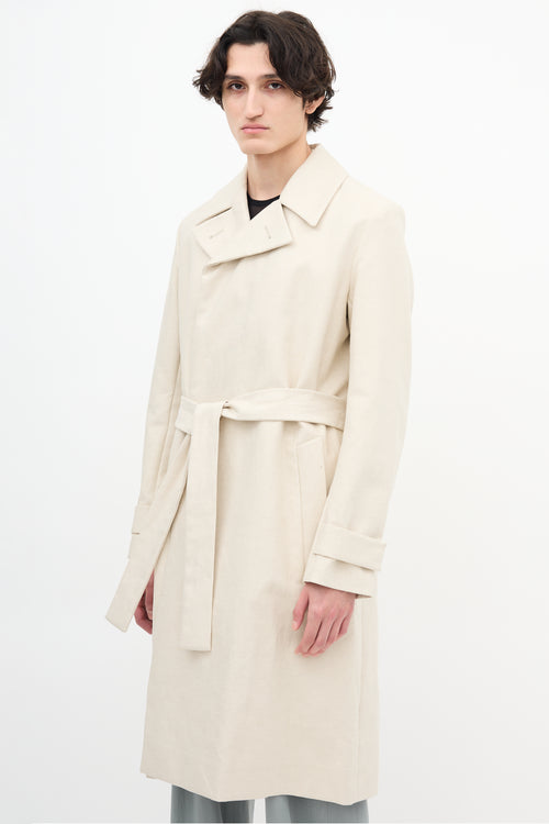 COS Beige Linen Belted Trench Coat