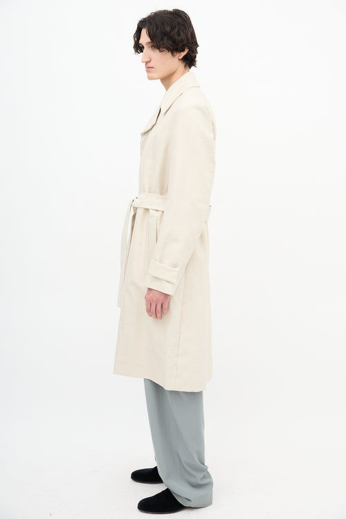 COS Beige Linen Belted Trench Coat