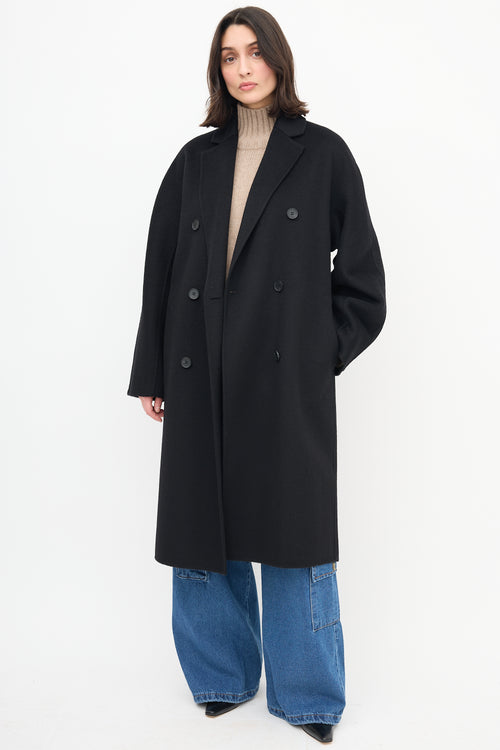 COS Black Wool Double Breasted Coat