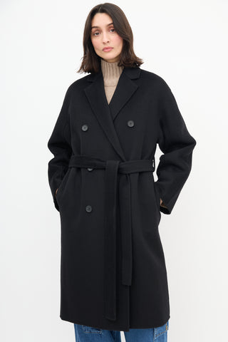 COS Black Wool Double Breasted Coat