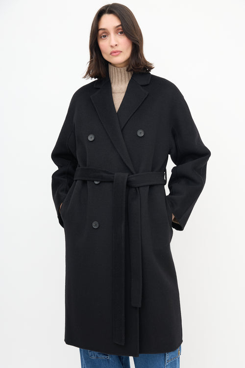 COS Black Wool Double Breasted Coat