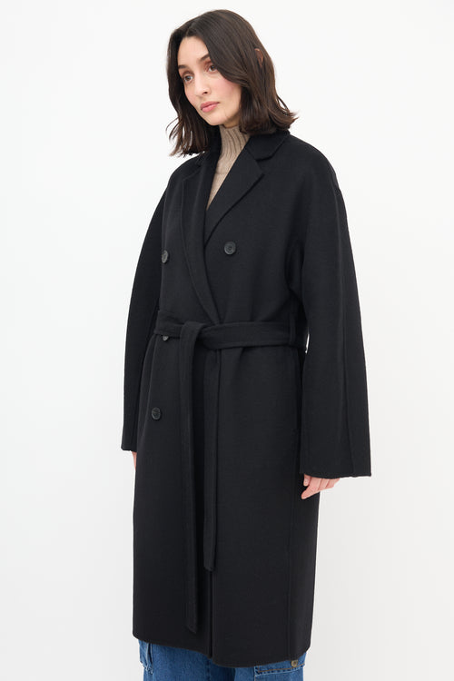 COS Black Wool Double Breasted Coat